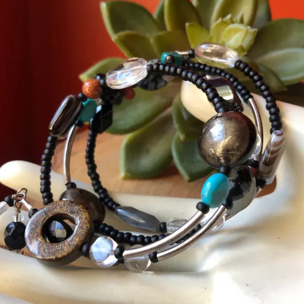 Silpada Silver & Stone Wrap Bracelet